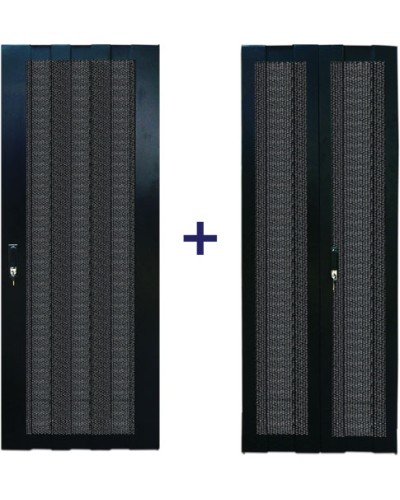 Комплект дверей 47U, 600 мм, черный, передняя - перфорированная, задняя - распашная перфорированная TWT TWT-CBB-DR47-6x-S-P1 в Рубцовске Аксессуары для стоек и шкафов Pintop.ru