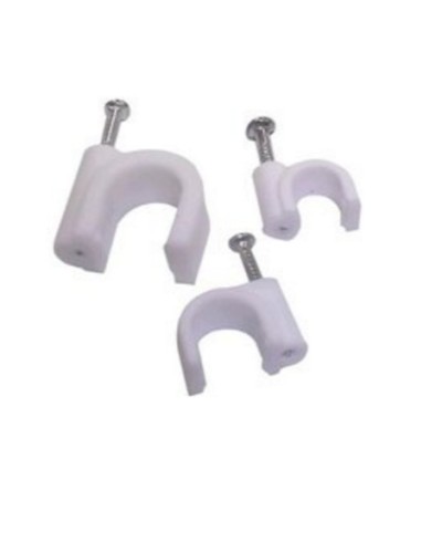 Скоба пластиковая с гвоздём круглая (100 шт/уп) СПК 10 в Рубцовске Крепежные изделия Pintop.ru