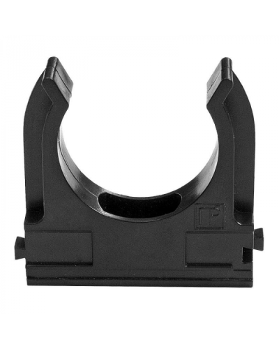 Держатель Экопласт (клипса) для труб D32мм (черный) в Рубцовске Аксессуары для кабель-канала Pintop.ru