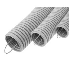 Труба гофрированная ПВХ легкая, с зондом диам. 32 мм (25м), огнестойкость. E15-E90 Экопласт 10132-Е90