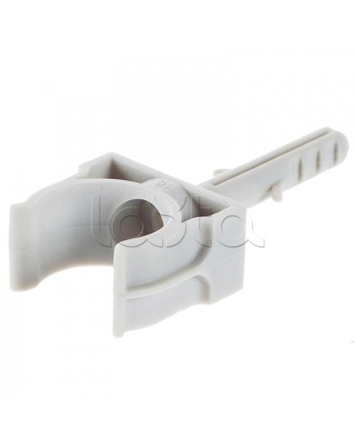 Держатель с дюбелем без шурупа для гофрированной или жесткой гладкой трубы D16 мм Экопласт 41416 в Рубцовске Держатели, клипсы, скобы Pintop.ru