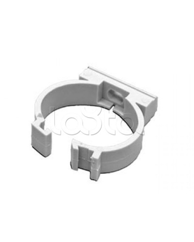 Держатель с защелкой для гофрированной или жесткой гладкой трубы D25 мм, цвет чёрный Экопласт 41625BL в Рубцовске Держатели, клипсы, скобы Pintop.ru