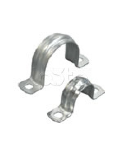 Скоба оцинкованная с двумя отверстиями для трубы D20мм, м.о.6,5-5,0мм (1уп=100шт) Экопласт (43620P) в Рубцовске Держатели, клипсы, скобы Pintop.ru