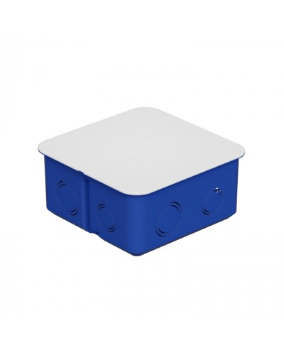 Коробка распределительная c/п. с крышкой, 100х100х50мм, IP30 цвет синий Экопласт (44656) в Рубцовске Распределительные коробки Pintop.ru