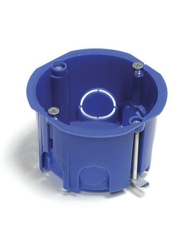 Коробка установочная для г/к D=68x45 мм с металл. лапками, межцентр 71мм, IP20, синий Экопласт 44663 в Рубцовске Распределительные коробки Pintop.ru
