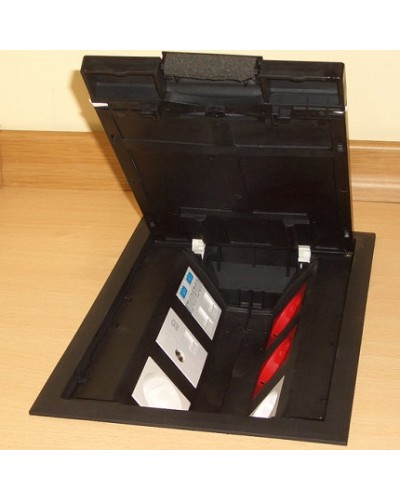 Люк в пол на 6 модулей (45х45мм) с суппортом и коробкой, пластик Экопласт 70062 в Рубцовске Системы лючков и колонн Pintop.ru