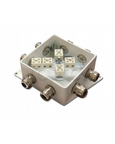 Коробка монтажная огнестойкая Гефест КМ-О (10к)-IP66-120х120, пять вводов в Рубцовске Распределительные коробки Pintop.ru