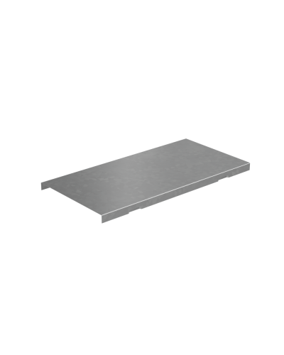 Крышка на вертикальный Т-ответвитель переходник 100-50 мм с разворотом трассы на 90 гр. ПЛЮС (нижняя часть меньше исходной) INOX304 КМ-Профиль (KTDPSplus90-100-50 INOX304) в Рубцовске Аксессуары для лотков Pintop.ru