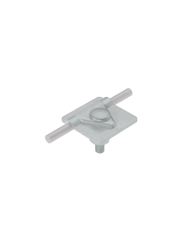 Универсальный соединитель для прутка Ø 5-10 мм с 1 пластиной 40х40 мм КМ-Профиль (USM-D5-10) в Рубцовске Аксессуары для лотков Pintop.ru