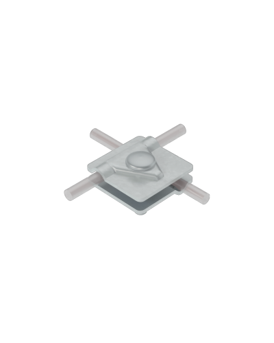 Универсальный соединитель для прутка Ø 5-10 мм с 2 пластинами 40х40 мм КМ-Профиль (2USM-D5-10) в Рубцовске Аксессуары для лотков Pintop.ru