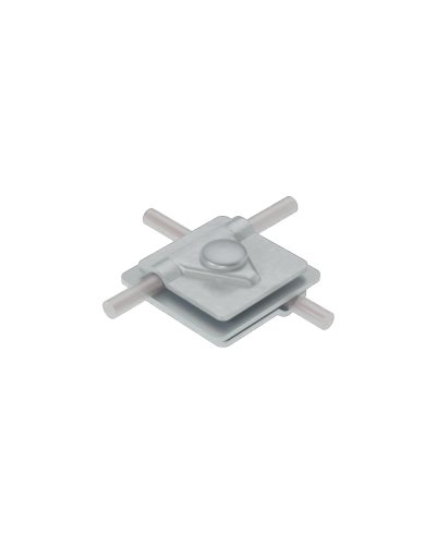 Универсальный соединитель для прутка Ø 5-10 мм с 3 пластинами 40х40 мм CU КМ-Профиль (3USM-D5-10 CU) в Рубцовске Аксессуары для лотков Pintop.ru