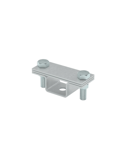 Универсальный держатель на мостовой опоре для полосы до 40 мм с 2 пластинами КМ-профиль (UDMO2-B40) в Рубцовске Монтажные материалы Pintop.ru