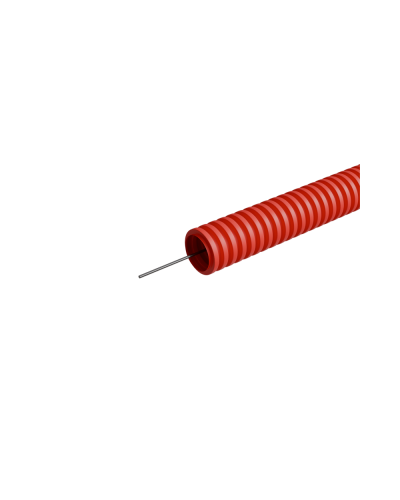 Труба гофрированная ПНД лёгкая d16 мм с зондом трудногорючая безгалогенная (HFFRLS), (уп. 100 м) КМ-профиль (KM-FRTG-16) в Рубцовске Труба гофрированная Pintop.ru