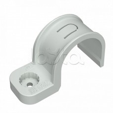 Крепеж-скоба пластиковая односторонняя для прямого монтажа атмосферостойкая серая в п/э d32 мм (5шт/300шт уп/кор) Промрукав (PR13.0400)
