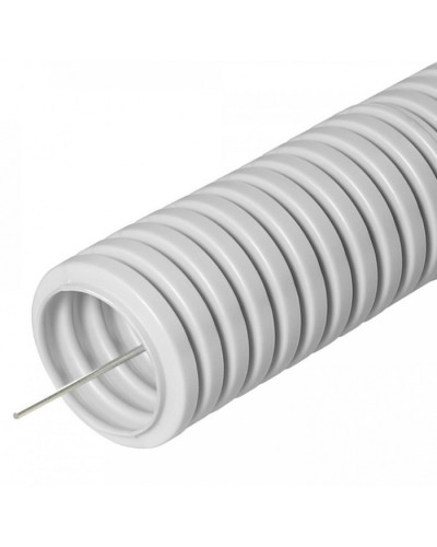 Труба гофрированная ПВХ легкая 350 Н серая с/з д16 (25м/уп) Промрукав (PR.011631М25) в Рубцовске Труба гофрированная Pintop.ru