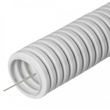 Труба гофрированная ПВХ легкая 350 Н серая с/з д20 (10м/уп) Промрукав (PR.012032М10)