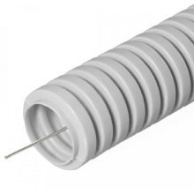 Труба гофрированная ПВХ тяжелая 750 Н серая с/з д32 (25м/1375м уп/пал) Промрукав (PR.0132412)