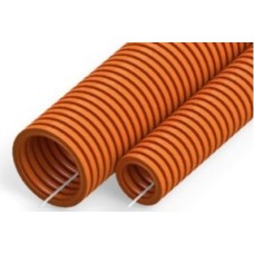 Труба гофрированная ПНД тяжёлая 750 Н безгалогенная (HF) оранжевая с/з д20 (100м/4800м уп/пал) Промрукав (PR02.0033)
