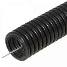 Труба гофрированная ПНД легкая 350 Н безгалогенная (HF) стойкая к ультрафиолету черная с/з д20 (10м/уп) Промрукав (PR02.0123)