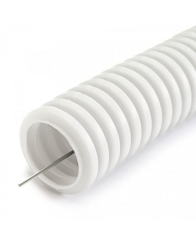 Труба гофрированная ПЛЛ тяжелая 750 Н безгалогенная (HF) негорючая (НГ) белая с/з д25 (50м/2600м уп/пал) Промрукав PR02.0241 в Рубцовске Труба гофрированная Pintop.ru