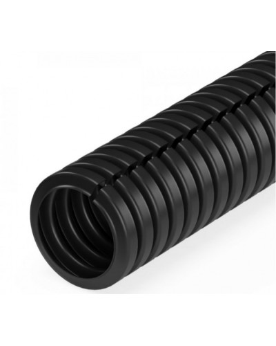 Труба гофрированная ПП лёгкая 350 Н безгалогенная (HF) разрезная черная д16 (10м/уп) Промрукав (PR02.0243) в Рубцовске Труба гофрированная Pintop.ru