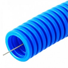 Труба гофрированная ПП лёгкая 350 Н не распространяющая горение синяя д16 (25м/уп) Промрукав (PR02.0251)