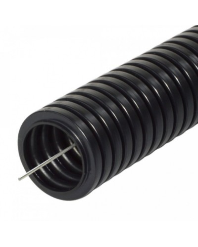 Труба гофрированная ПА негорючая (НГ) стойкая к ультрафиолету (УФ) черная с/з д16 (25м/уп) Промрукав (PR02.0265) в Рубцовске Труба гофрированная Pintop.ru