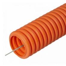 Труба гофрированная ПНД лёгкая 350 Н безгалогенная (HF) оранжевая с/з д20 (100м/4800м уп/пал) Промрукав (PR.022061)