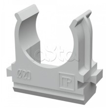 Крепеж-клипса для труб АБС-пластик в п/э д20 (100шт/1500шт уп/кор) Промрукав (PR.02620)