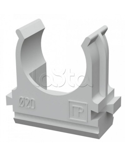 Крепеж-клипса для труб АБС-пластик в п/э д20 (100шт/1500шт уп/кор) Промрукав (PR.02620) в Рубцовске Держатели, клипсы, скобы Pintop.ru