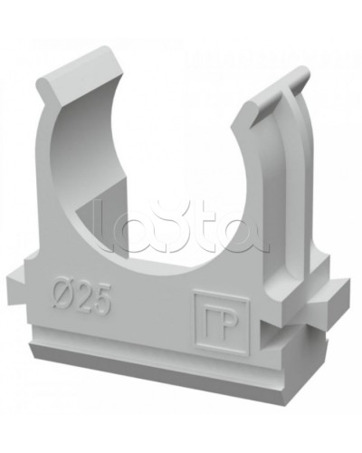 Крепеж-клипса для труб АБС-пластик в п/э д25 (100шт/1000шт уп/кор) Промрукав (PR.02625) в Рубцовске Держатели, клипсы, скобы Pintop.ru