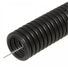 Труба гофрированная ПНД тяжёлая 750 Н безгалогенная (HF) стойкая к ультрафиолету черная с/з д63 (15м/360м уп/пал) Промрукав (PR.026341)