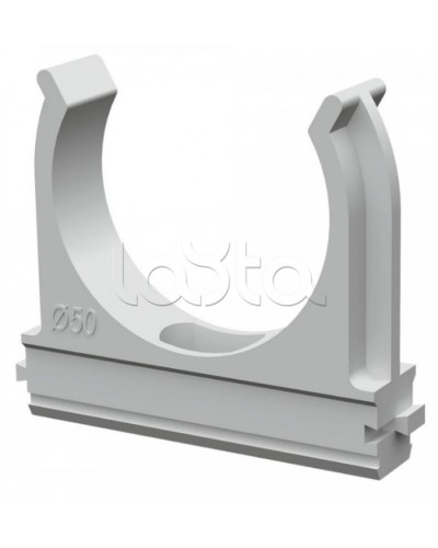 Крепеж-клипса для труб АБС-пластик в п/э д50 (10шт/200шт уп/кор) Промрукав (PR.02650) в Рубцовске Держатели, клипсы, скобы Pintop.ru