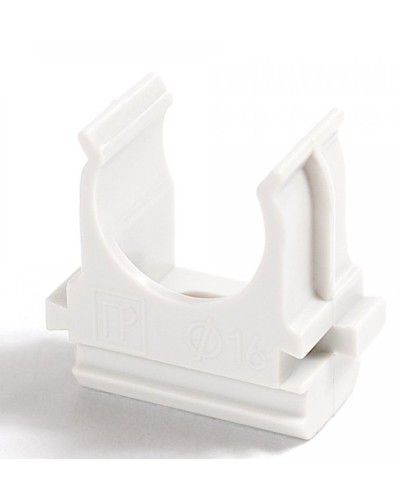 Крепёж-клипса для труб Полистирол белая д20 (100шт/1500шт уп/кор) Промрукав (PR.02720б) в Рубцовске Держатели, клипсы, скобы Pintop.ru