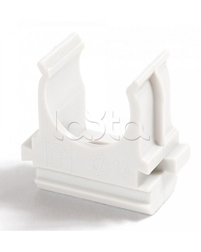 Крепёж-клипса для труб Полистирол белая д25 (100шт/1000шт уп/кор) Промрукав (PR.02725б) в Рубцовске Держатели, клипсы, скобы Pintop.ru