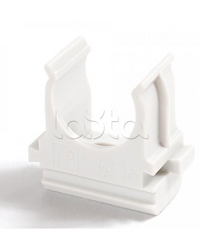 Крепёж-клипса для труб Полистирол белая д40 (15шт/300шт уп/кор) Промрукав (PR.02740б) в Рубцовске Держатели, клипсы, скобы Pintop.ru