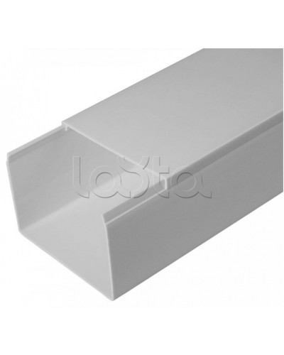 Кабель-канал серый RAL 7035 2-й замок в п/э 80х60 (18м/уп) Промрукав (PR03.0080) в Рубцовске Кабель-канал Pintop.ru