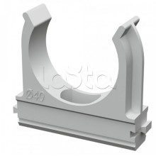 Крепеж-клипса для труб АБС-пластик в карт д40 (30шт/300шт уп/кор) Промрукав (PR.0640)