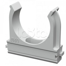 Крепеж-клипса для труб АБС-пластик в карт д40 (30шт/300шт уп/кор) Промрукав (PR.0640)