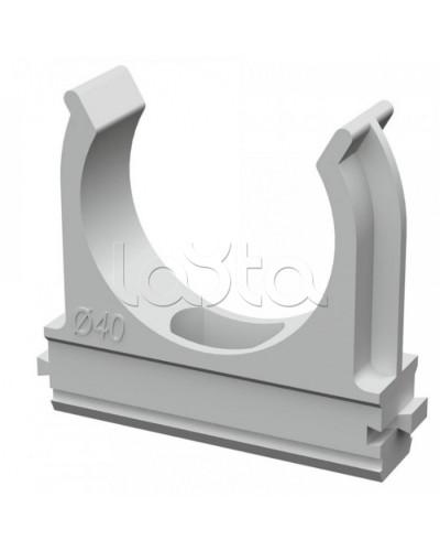 Крепеж-клипса для труб АБС-пластик в карт д40 (30шт/300шт уп/кор) Промрукав (PR.0640) в Рубцовске Держатели, клипсы, скобы Pintop.ru