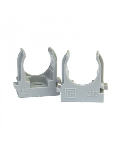 Крепеж-клипса для труб для монтажного пистолета серая в п/э д20 (100шт/900шт уп/кор) Промрукав PR13.0120 в Рубцовске Держатели, клипсы, скобы Pintop.ru
