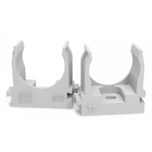 Крепеж-клипса для труб для монтажного пистолета серая в п/э д25 (100шт/700шт уп/кор) Промрукав (PR13.0121)