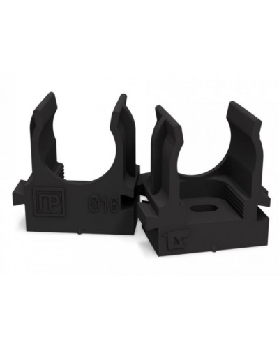 Крепеж-клипса для труб для монтажного пистолета черная в п/э д16 (100шт/1100шт уп/кор) Промрукав (PR13.0131) в Рубцовске Держатели, клипсы, скобы Pintop.ru