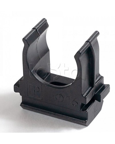 Крепёж-клипса для труб Полистирол черная д16 в малой упаковке (10шт/1000шт уп/кор) Промрукав (PR13.0209) в Рубцовске Держатели, клипсы, скобы Pintop.ru