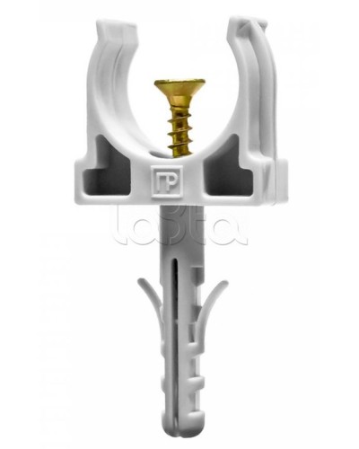 Крепеж-клипса с дюбелем и саморезом серая д20 (100шт/1200шт уп/кор) Промрукав (PR13.0216) в Рубцовске Крепеж: Дюбели, шурупы, саморезы Pintop.ru