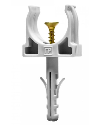 Крепеж-клипса с дюбелем и саморезом серая д20 в малой упаковке (10шт/900шт уп/кор) Промрукав (PR13.0308) в Рубцовске Крепеж: Дюбели, шурупы, саморезы Pintop.ru