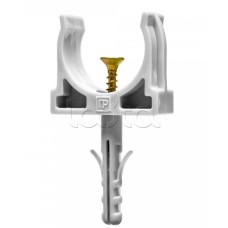 Крепеж-клипса с дюбелем и саморезом серая д25 в малой упаковке (10шт/450шт уп/кор) Промрукав (PR13.0309)