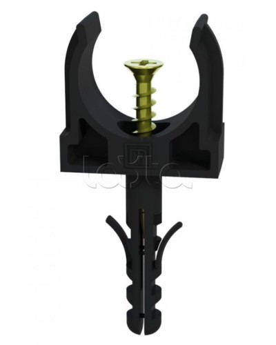 Крепеж-клипса с дюбелем и саморезом черная д16 в малой упаковке (10шт/900шт уп/кор) Промрукав (PR13.0311) в Рубцовске Крепеж: Дюбели, шурупы, саморезы Pintop.ru