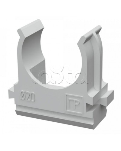 Крепёж-клипса для труб д20 безгалогенная (HF) атмосферостойкая серая (100шт/1500шт уп/кор) Промрукав (PR13.0345) в Рубцовске Держатели, клипсы, скобы Pintop.ru