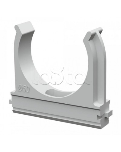 Крепёж-клипса для труб д50 безгалогенная (HF) атмосферостойкая серая (10шт/200шт уп/кор) Промрукав (PR13.0349) в Рубцовске Держатели, клипсы, скобы Pintop.ru